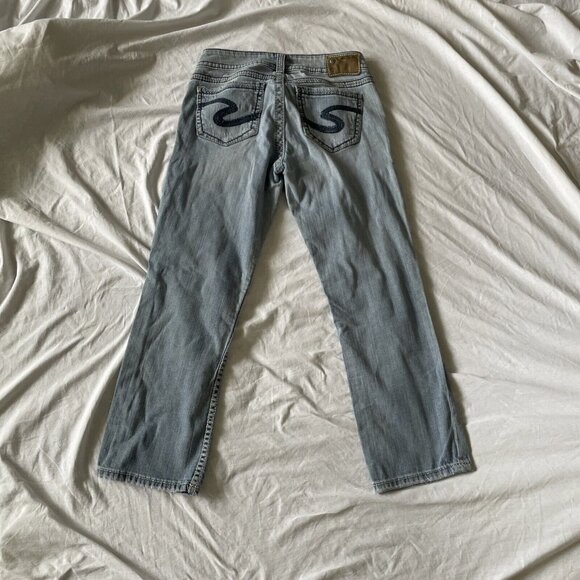 Silver Jeans Co. Suki Capri Light Wash Denim Womens W27 Western Glove Works - Picture 1 of 10